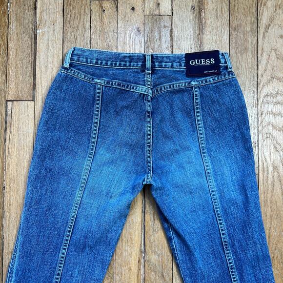 Guess Vintage Y2K Low Rise Bootcut Flare Jeans Hip Huggers Zip‎ Pockets Size 27" - Picture 6 of 13